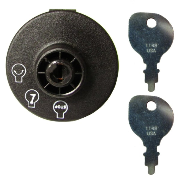 Aic Replacement Parts Starter Ignition Switch w/2 Keys Fits Exmark Fits Toro 117-2222 117-2222-IgnitionSwitchKeysKit - main